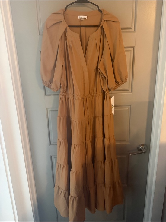 Calvin Klein Dresses & Skirts - NWT Calvin Klein Tan Tiered Maxi Dress